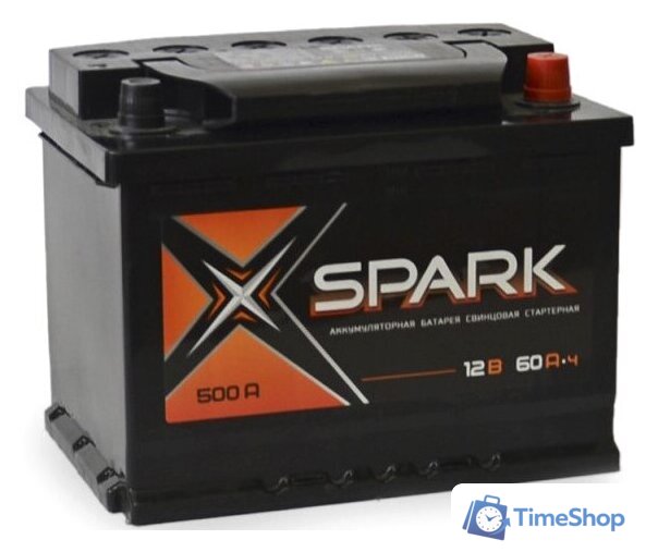 Автомобильный аккумулятор Spark 500A (EN) R+ SPA60-3-R (60 А·ч) - Изображение №1 — Интернет-магазин Time-Shop