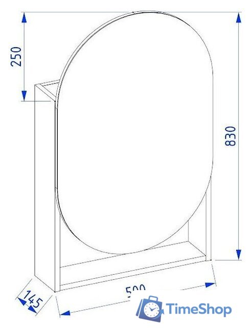  Lauter Шкаф с зеркалом Estel 50 (серо-зеленый полуматовый) - Изображение №4 — Интернет-магазин Time-Shop