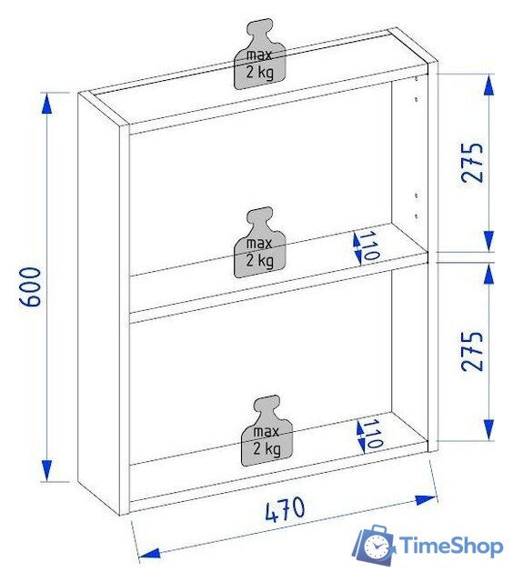  Lauter Шкаф с зеркалом Estel 50 (серо-зеленый полуматовый) - Изображение №5 — Интернет-магазин Time-Shop