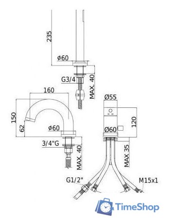 Смеситель Paffoni Light LIG047NO - Изображение №2 — Интернет-магазин Time-Shop
