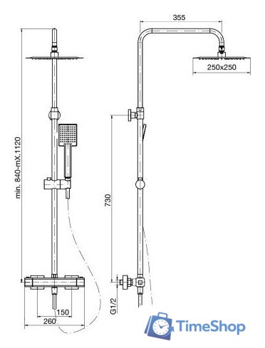 Душевая система  Valvex Cubus 2447130 - Изображение №2 — Интернет-магазин Time-Shop