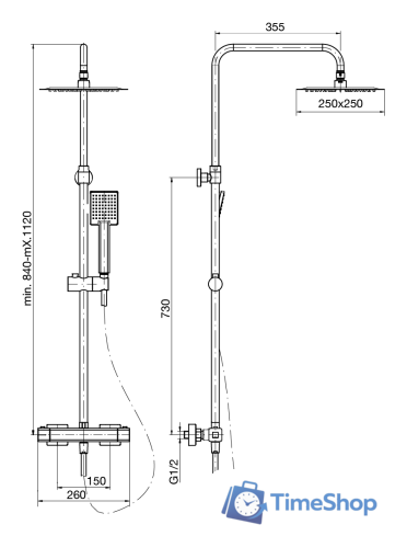 Душевая система  Valvex Cubus 2447130 - Изображение №2 — Интернет-магазин Time-Shop