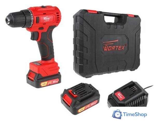 Дрель-шуруповерт Wortex BD 1220-1 DLi BD12201DLi1029 (с 2-мя АКБ, кейс) - Изображение №1 — Интернет-магазин Time-Shop
