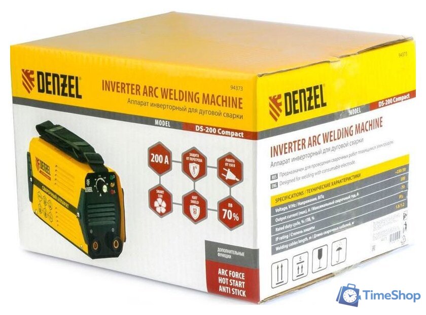 Сварочный инвертор Denzel DS-200 Compact - Изображение №4 — Интернет-магазин Time-Shop