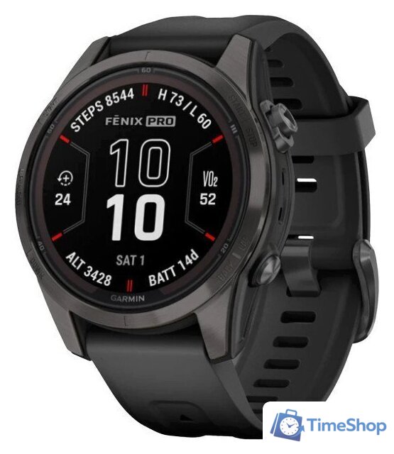 Умные часы Garmin Fenix 7S Pro Sapphire Solar (карбоново-серый титан/черный) - Изображение №1 — Интернет-магазин Time-Shop