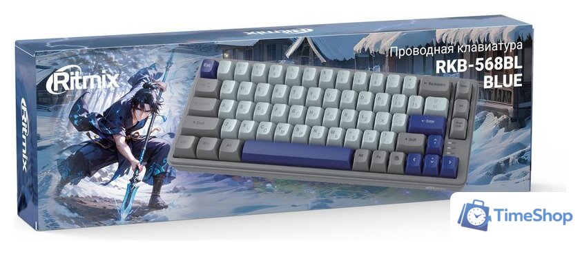 Клавиатура Ritmix RKB-568BL (серый/голубой) - Изображение №4 — Интернет-магазин Time-Shop