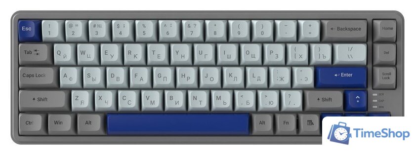 Клавиатура Ritmix RKB-568BL (серый/голубой) - Изображение №1 — Интернет-магазин Time-Shop