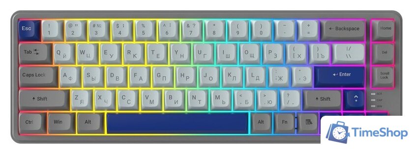 Клавиатура Ritmix RKB-568BL (серый/голубой) - Изображение №2 — Интернет-магазин Time-Shop