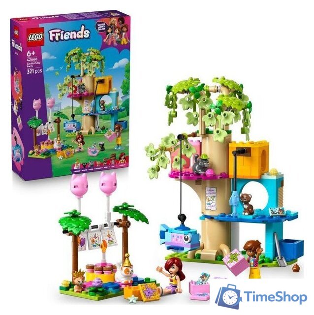 Конструктор LEGO Friends 42666 День рождения кошки и домик на дереве - Изображение №1 — Интернет-магазин Time-Shop