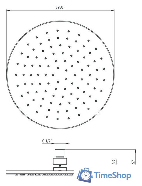 Верхний душ Deante Cascada NAC D00K - Изображение №3 — Интернет-магазин Time-Shop