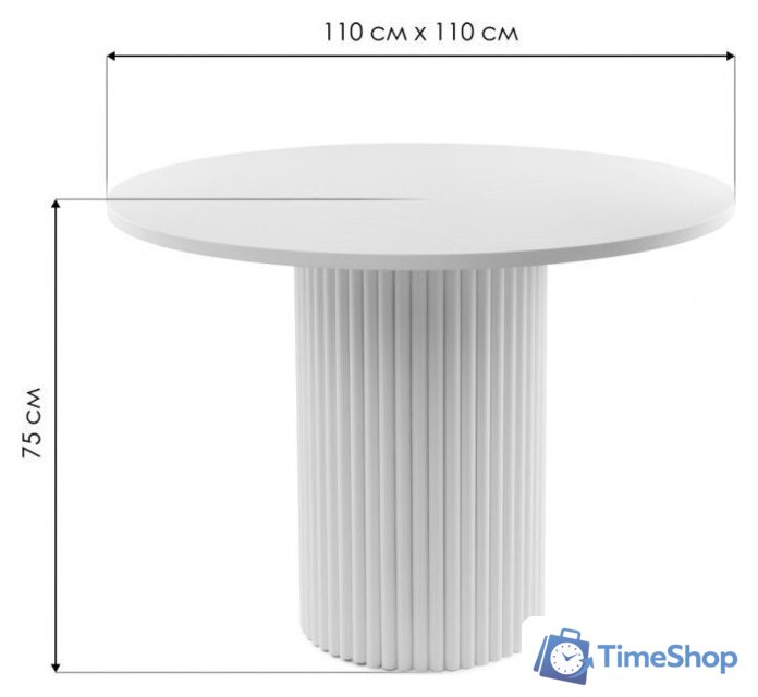 Кухонный стол Notta Барел 110 615167 (белый/белый) - Изображение №12 — Интернет-магазин Time-Shop