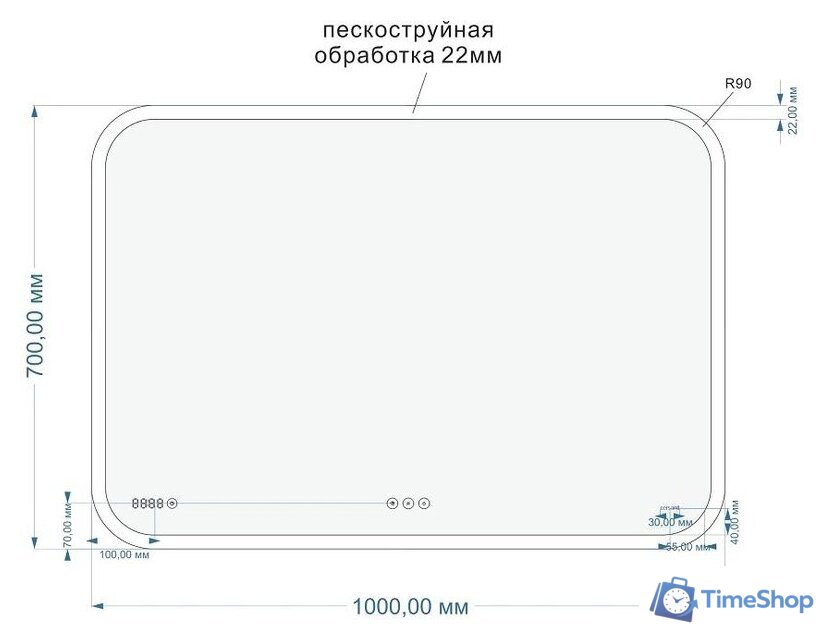 Cersanit Зеркало 100х70 KN-LU-LED070-100-p-Os - Изображение №4 — Интернет-магазин Time-Shop