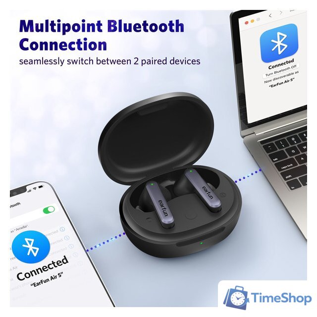 Наушники EarFun Air S (черный) - Изображение №6 — Интернет-магазин Time-Shop