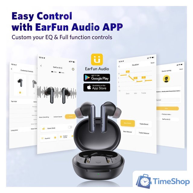 Наушники EarFun Air S (черный) - Изображение №5 — Интернет-магазин Time-Shop
