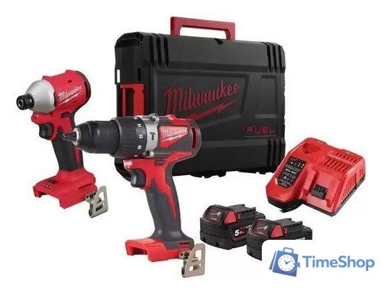  Milwaukee M18 BLPP2A3-502X 4933492844 (шуруповерт, винтоверт, 2 АКБ, кейс) - Изображение №1 — Интернет-магазин Time-Shop
