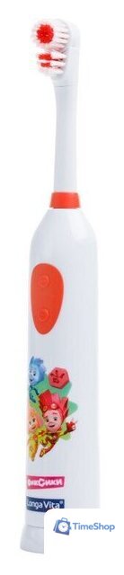 Электрическая зубная щетка Longa Vita Фиксики KEK-3 (белый, 2 насадки) - Изображение №4 — Интернет-магазин Time-Shop