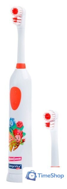Электрическая зубная щетка Longa Vita Фиксики KEK-3 (белый, 2 насадки) - Изображение №3 — Интернет-магазин Time-Shop