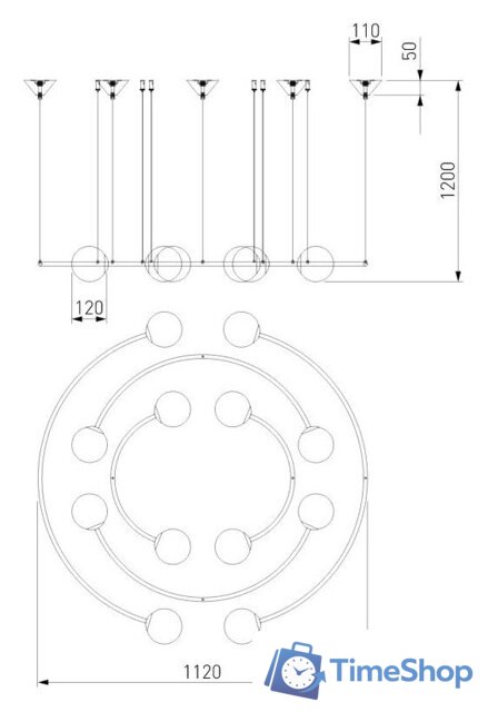 Подвесная люстра Bogate's Brook 360/12 - Изображение №2 — Интернет-магазин Time-Shop