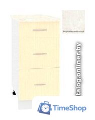 Шкаф напольный Кортекс-мебель Корнелия Лира НШ40р3ш (венге светлый/королевский опал) - Изображение №1 — Интернет-магазин Time-Shop