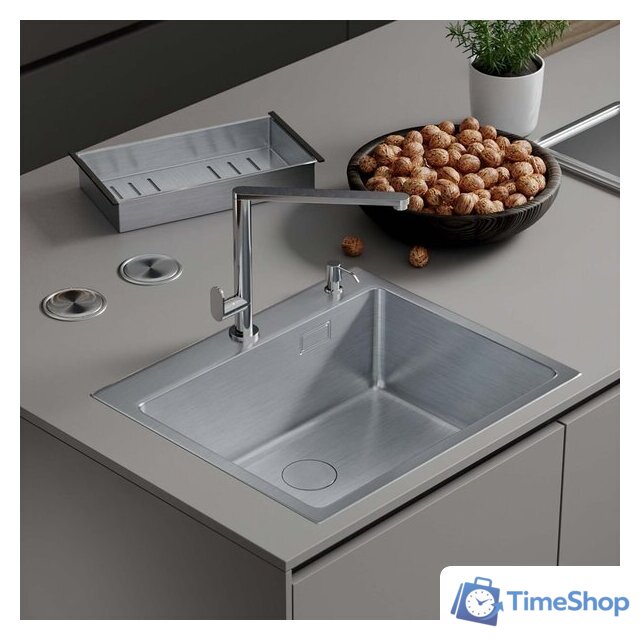 Кухонная мойка Roxen Simple 560220-60 сатин (с коландером и дозатором) - Изображение №1 — Интернет-магазин Time-Shop