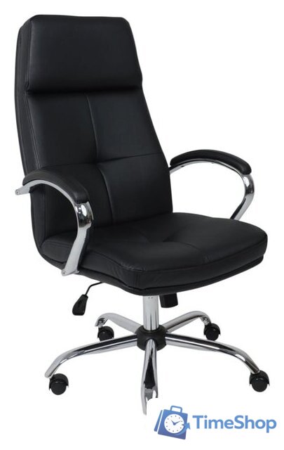 Офисное кресло AksHome Немига 1 (кожа натуральная Black/основание хром) - Изображение №1 — Интернет-магазин Time-Shop