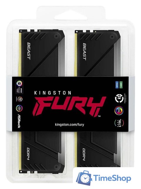 Оперативная память Kingston FURY Beast RGB 4x16ГБ DDR4 3600 МГц KF436C18BB2AK4/64 - Изображение №3 — Интернет-магазин Time-Shop