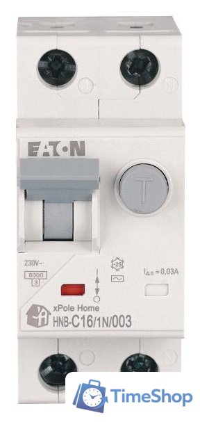 Дифференциальный автомат Eaton HNB-C161N003 1P+N 16А С 6кА 30мА АС 2М 195127 - Изображение №3 — Интернет-магазин Time-Shop