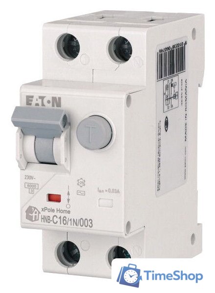 Дифференциальный автомат Eaton HNB-C161N003 1P+N 16А С 6кА 30мА АС 2М 195127 - Изображение №2 — Интернет-магазин Time-Shop