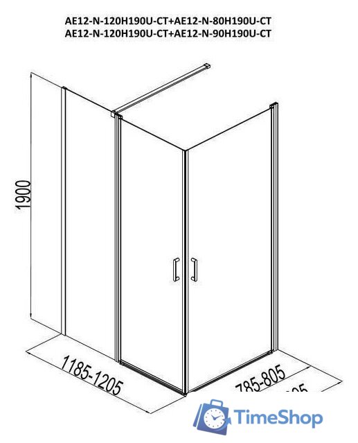 Душевой уголок Aquanet Cinetic 120x90 - Изображение №3 — Интернет-магазин Time-Shop