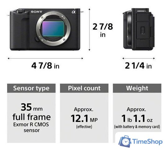 Беззеркальный фотоаппарат Sony ZV-E1 Body (черный) - Изображение №2 — Интернет-магазин Time-Shop