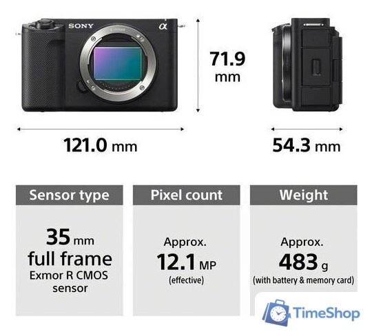 Беззеркальный фотоаппарат Sony ZV-E1 Body (черный) - Изображение №7 — Интернет-магазин Time-Shop