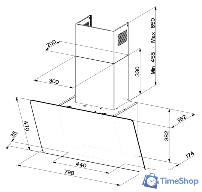 Кухонная вытяжка Faber V-Air KL A80 330.0615.685 - Изображение №3 — Интернет-магазин Time-Shop