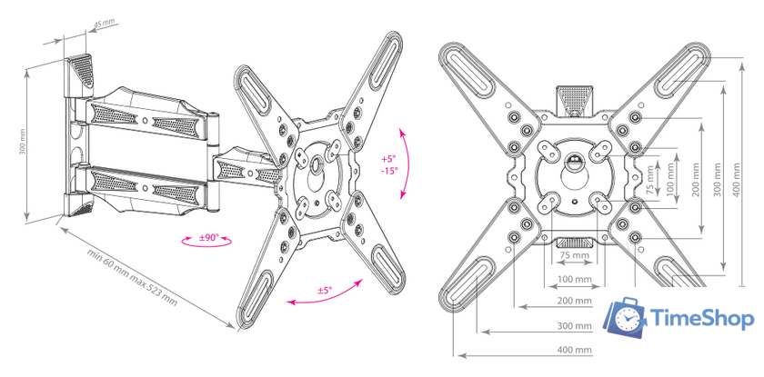 Кронштейн для телевизора Kromax ATLANTIS-40 (белый) - Изображение №4 — Интернет-магазин Time-Shop