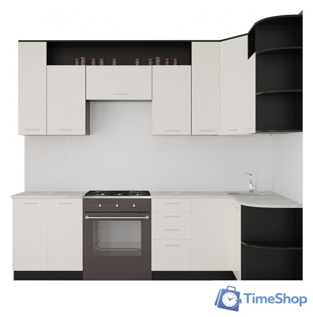 Готовая кухня Артём-Мебель Виола СН-114 без стекла ДСП 2.6x1.5 Правая (сосна арктическая) - Изображение №1 — Интернет-магазин Time-Shop