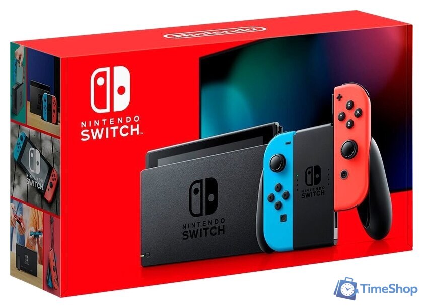 Игровая приставка Nintendo Switch 2019 (с неоновыми Joy-Con) - Изображение №1 — Интернет-магазин Time-Shop