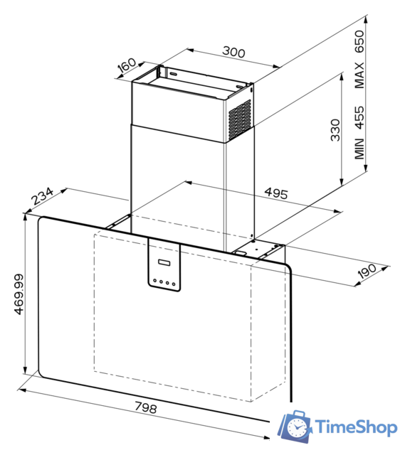 Кухонная вытяжка Faber Soft Slim 80 Black Ingo A80 330.0597.506 - Изображение №2 — Интернет-магазин Time-Shop