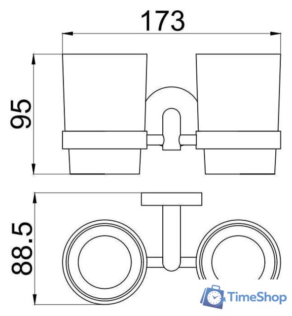 Стакан для зубной щетки и пасты Allen Brau Priority 6.31003-BN (двойной) - Изображение №2 — Интернет-магазин Time-Shop