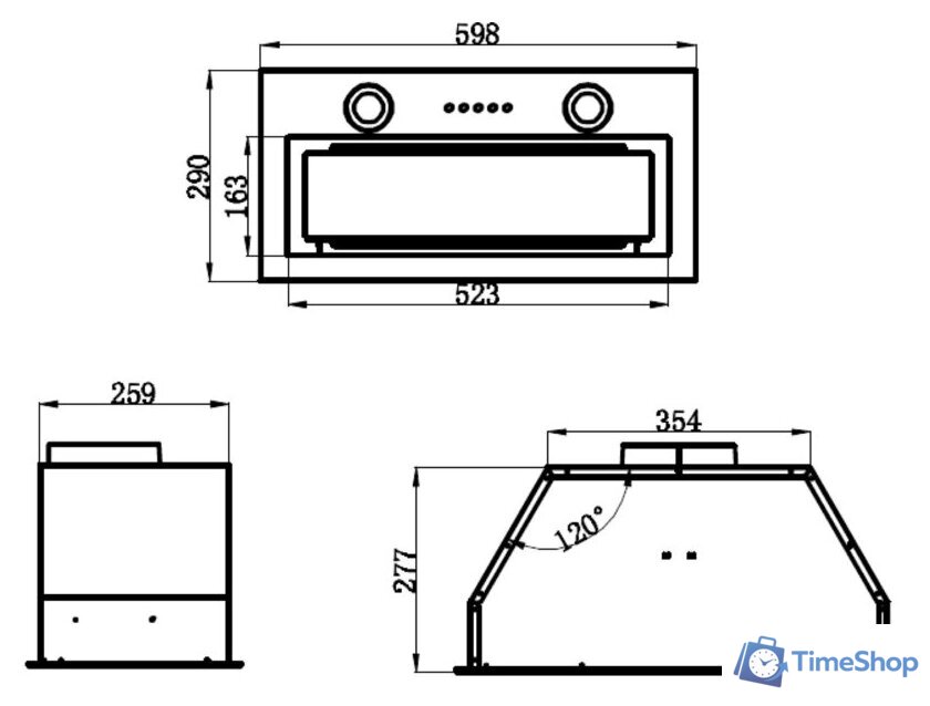 Кухонная вытяжка MAUNFELD Trapeze 602IG (бежевый) - Изображение №2 — Интернет-магазин Time-Shop