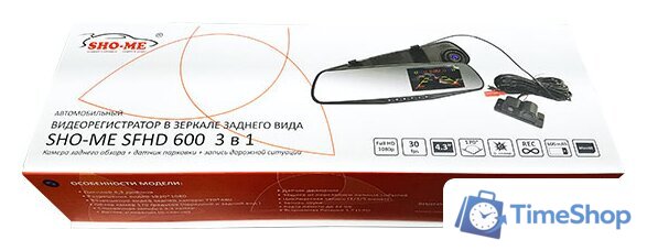 Видеорегистратор-зеркало Sho-Me SFHD 600 - Изображение №3 — Интернет-магазин Time-Shop