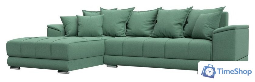 Угловой диван Лига диванов НордСтар левый 123501L (рогожка амур зеленый) - Изображение №1 — Интернет-магазин Time-Shop