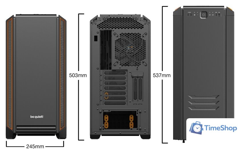 Корпус be quiet! Silent Base 601 BGW25 (черный/оранжевый) - Изображение №2 — Интернет-магазин Time-Shop