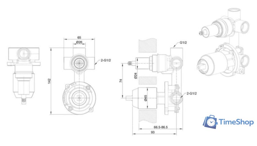 Скрытый механизм Bravat Rhein D969CP-B-ENG - Изображение №2 — Интернет-магазин Time-Shop