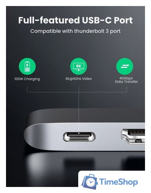 USB-хаб Ugreen CM251 60559 - Изображение №5 — Интернет-магазин Time-Shop