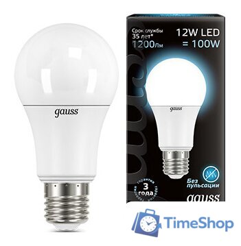Светодиодная лампочка Gauss E27 12Вт 4100K [102502212] - Изображение №1 — Интернет-магазин Time-Shop