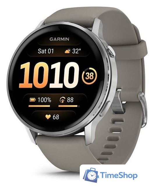 Умные часы Garmin Venu 4 45 мм (серебристый/серый) - Изображение №1 — Интернет-магазин Time-Shop