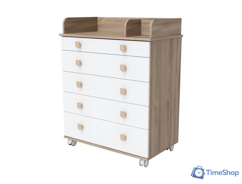 Детский комод Incanto Мишка с органайзером 800/5 PK-0060/01 (белый/дуб) - Изображение №5 — Интернет-магазин Time-Shop