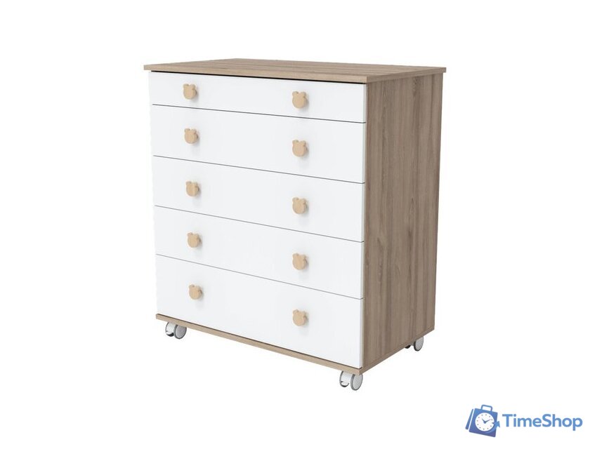 Детский комод Incanto Мишка с органайзером 800/5 PK-0060/01 (белый/дуб) - Изображение №6 — Интернет-магазин Time-Shop