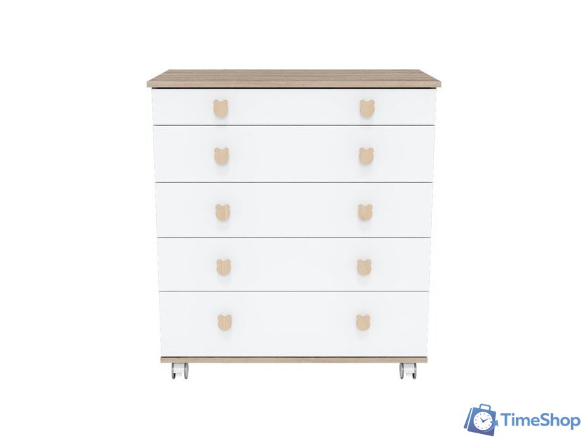 Детский комод Incanto Мишка с органайзером 800/5 PK-0060/01 (белый/дуб) - Изображение №3 — Интернет-магазин Time-Shop