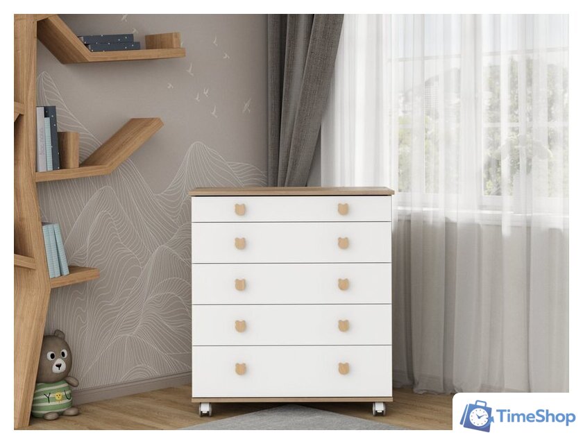 Детский комод Incanto Мишка с органайзером 800/5 PK-0060/01 (белый/дуб) - Изображение №15 — Интернет-магазин Time-Shop