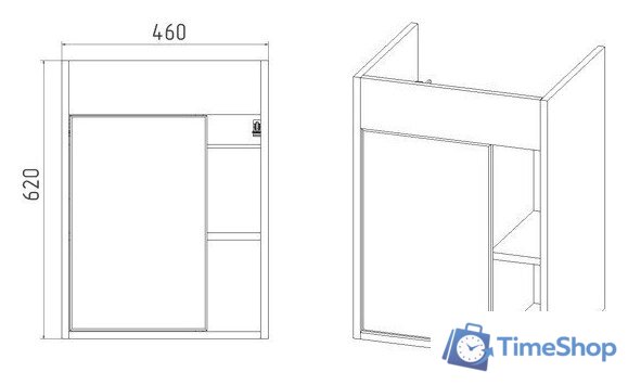  Viant Тумба под умывальник Бостон Como 50 VBOS50COG-T1STP - Изображение №4 — Интернет-магазин Time-Shop